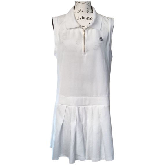 Tommy Hilfiger Solid Tennis Dress Women's Dress White Sz L - Picture 3 of 10